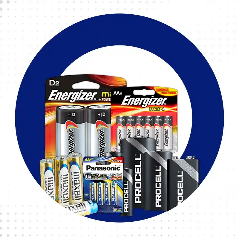 Variedad de pilas alcalinas Battery Master